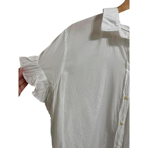 J.crew‎ classic- fit lightweight cotton poplin ruffle-sleeve shirt 20 #ay686 - Picture 2 of 6
